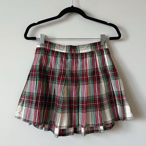 Pleated Plaid Skirt